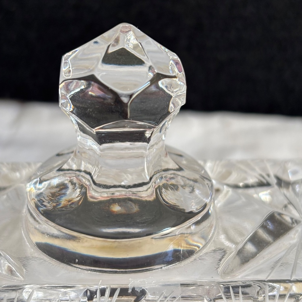 Crystal Rectangular Butter Dish 6" - Picture 4 of 4